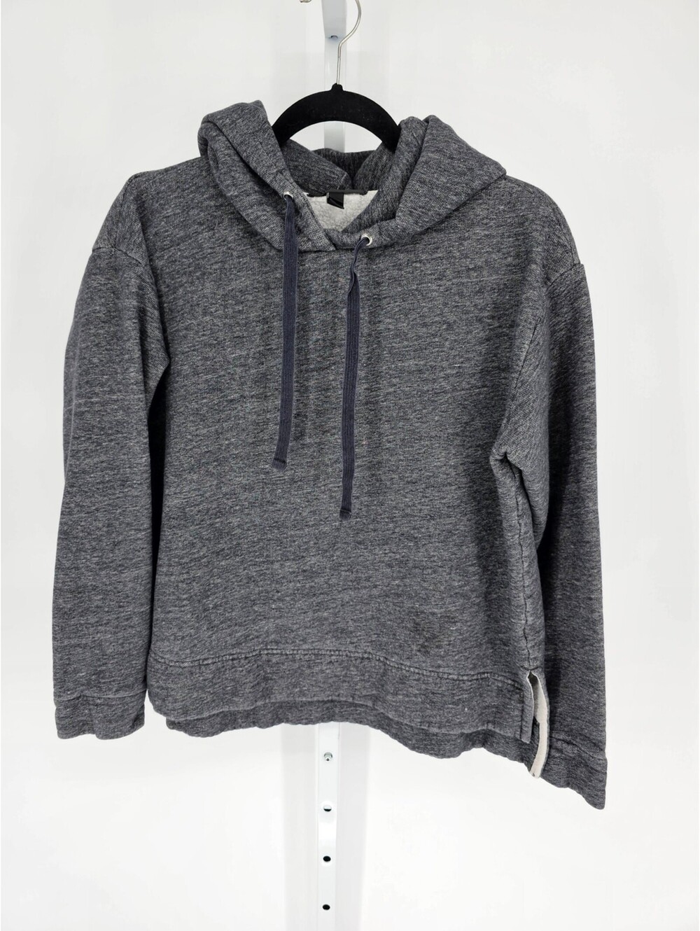 J Crew Womens Sz S Boxy Style Hoodie Sweatshirt Gray Blue